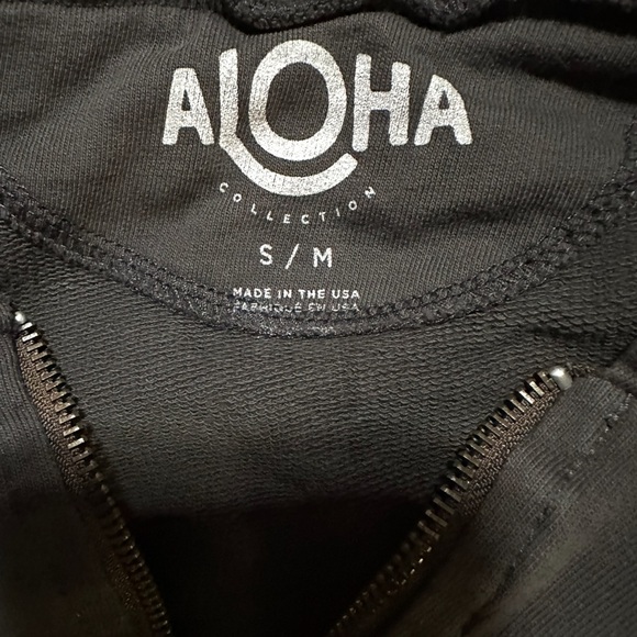 ALOHA CROP CHARCOAL HOODIE - Picture 4 of 5